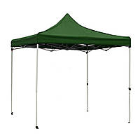 Усиленный раздвижной шатер-гармошка на белом каркасе 3х3 м Зеленый Тент для уличной торговли
