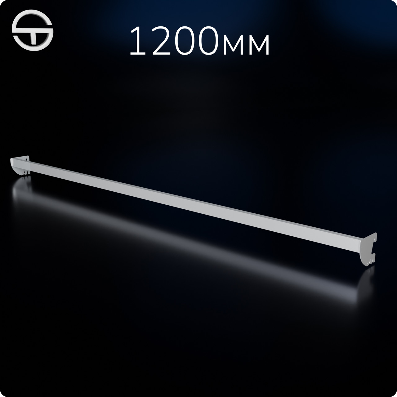 Тримач кронштейна L12-3115 s1,2 (тр.30x15), білий. Рейки-опори комплектуючі до торгового обладнання, фото 1