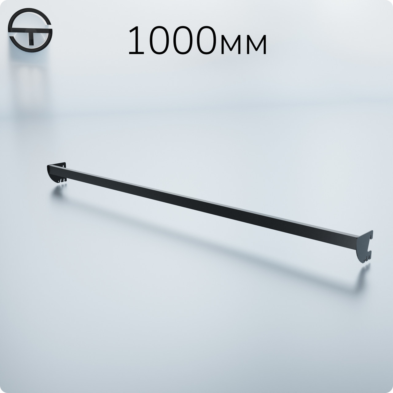 Тримач кронштейна L10-3115 s1,2 (тр.30x15), чорний. Рейки-опори комплектуючі до торгового обладнання, фото 1