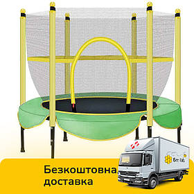 Дитячий батут на пружинах із сіткою (діаметр 150 см) Tilly BT-RJ-0078 Зелений