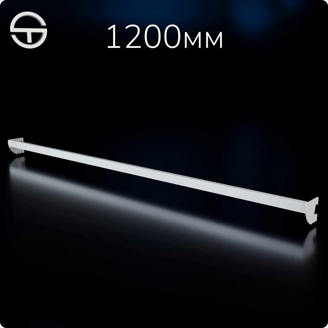 Тримач кронштейна L12-315 s0,8 (тр.30x15), білий. Рейки-опори комплектуючі до торгового обладнання, фото 1