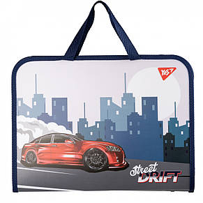 Портфель YES 1відділення FC пластиковий на блискавці Drift Attack 492245, фото 1