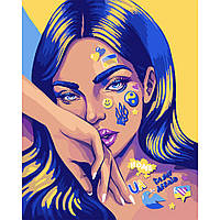 Картина за номерами SANTI Дівчина з тату 40*50 см неонові фарби ©pollypop92