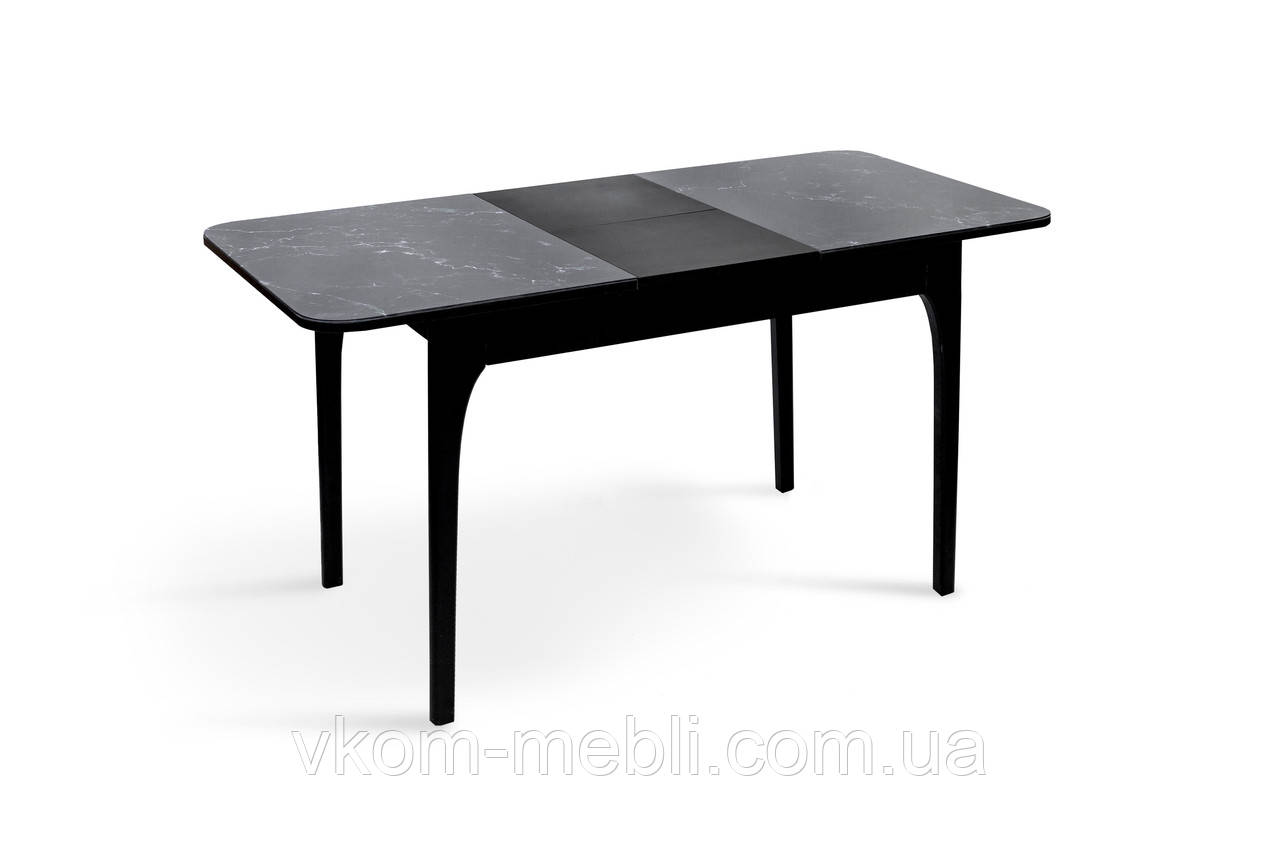 Стіл обідній розкладний Фієста чорний мармур 1100 (+350)х700, фото 1