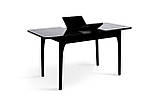 Стіл обідній розкладний Фієста чорний мармур 1100 (+350)х700, фото 3