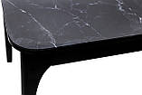Стіл обідній розкладний Фієста чорний мармур 1100 (+350)х700, фото 4