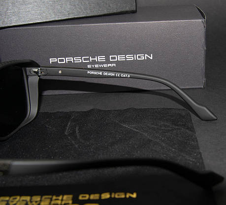 Окуляри чоловічі сонцезахисні Porsche Design поляризаційні (арт. P980) чорні матові, фото 6