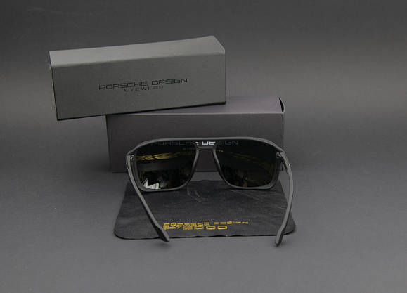 Окуляри чоловічі сонцезахисні Porsche Design поляризаційні (арт. P980) чорні матові, фото 5