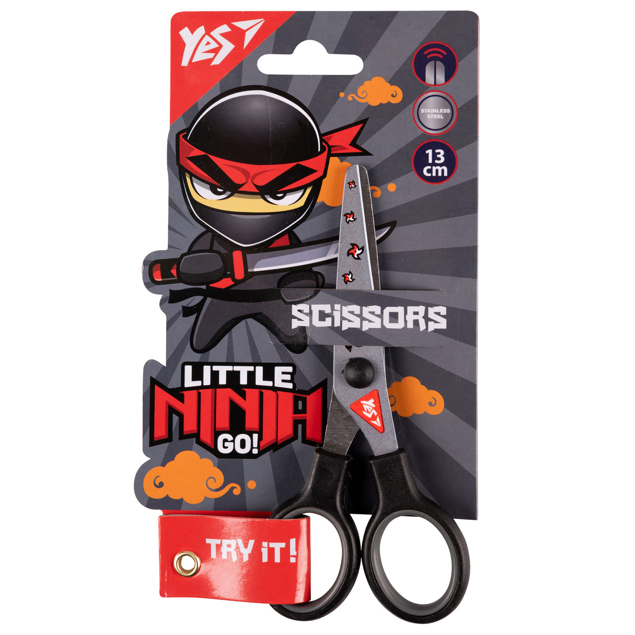 Ножиці Yes Ninja 13см з принтом на лезі, фото 1