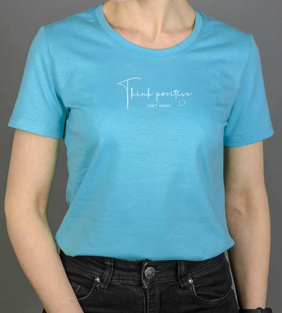 Футболка жіноча Think Positive 2314ж (Уп.4шт M-XXL), Бірюза
