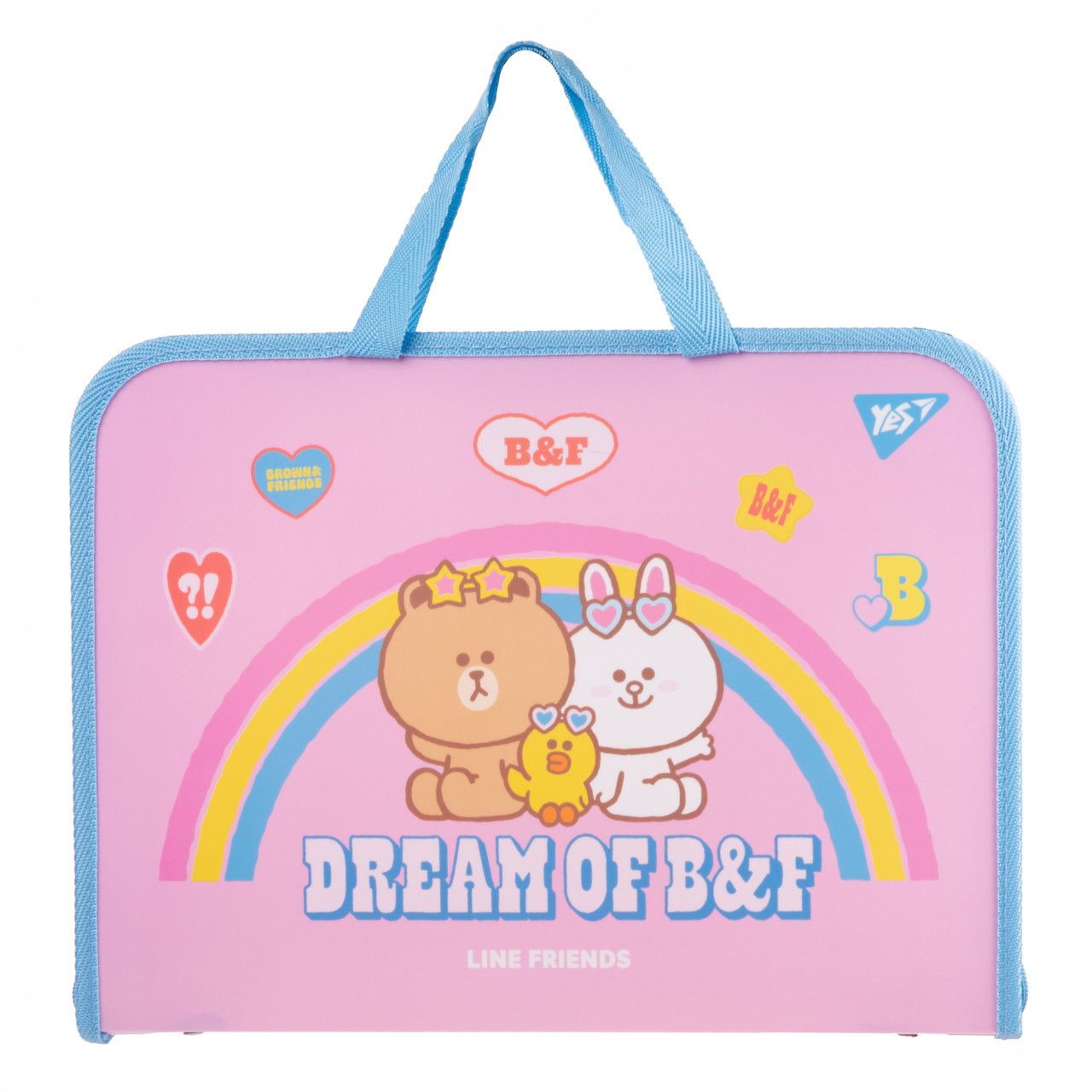 Портфель YES 1відділення FC пластиковий на блискавці Line Friends 492171