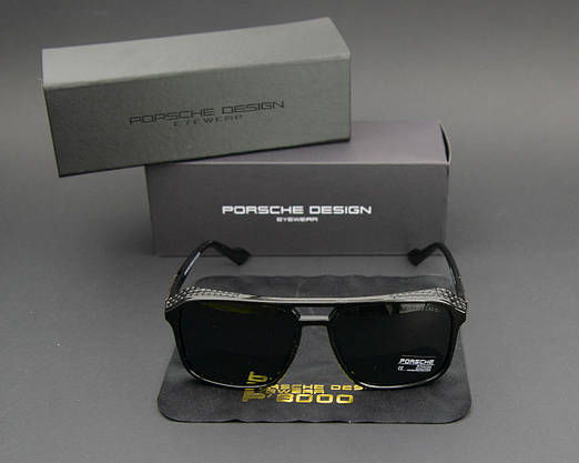 Окуляри чоловічі сонцезахисні Porsche Design поляризаційні (арт. P980) чорні глянцеві, фото 3
