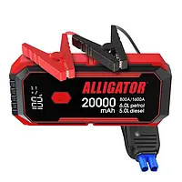 Портативное пусковое устройство Alligator Jump Starter 800 A / 1600 A, 20000 mAh со Smart-клеммами (JS843)