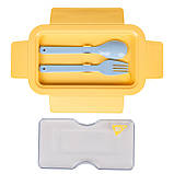 Ланч-бокс Yes Fusion 850 мл з приладдям жовто-блакитний, фото 3