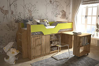 Ліжко дитяче трансформер Пумба ліжко горище зі столом робочою зоною дитячі ліжка трансформери з шафою, фото 3