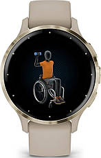 Смарт-годинник Garmin Venu 3S Soft Gold S. Steel Bezel with Ivory Case and S. Band (010-02785-04), фото 6