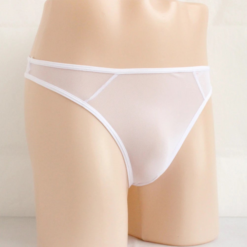 Прозорі стрінги білі чоловічі, фото 1