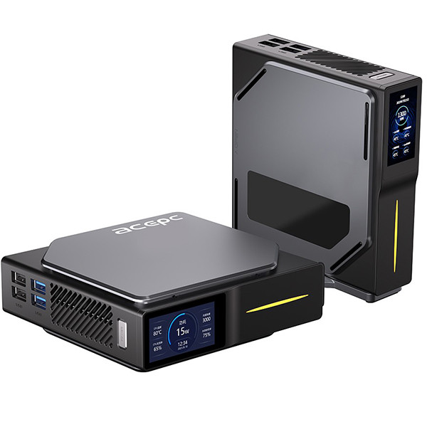 Міні-ПК з екраном Acepc PicoBox Home S1 / Intel Processor N95 / RAM 16GB / SSD 512GB / 2 x LAN / Wi-Fi / Bluetooth / Windows 11, фото 1