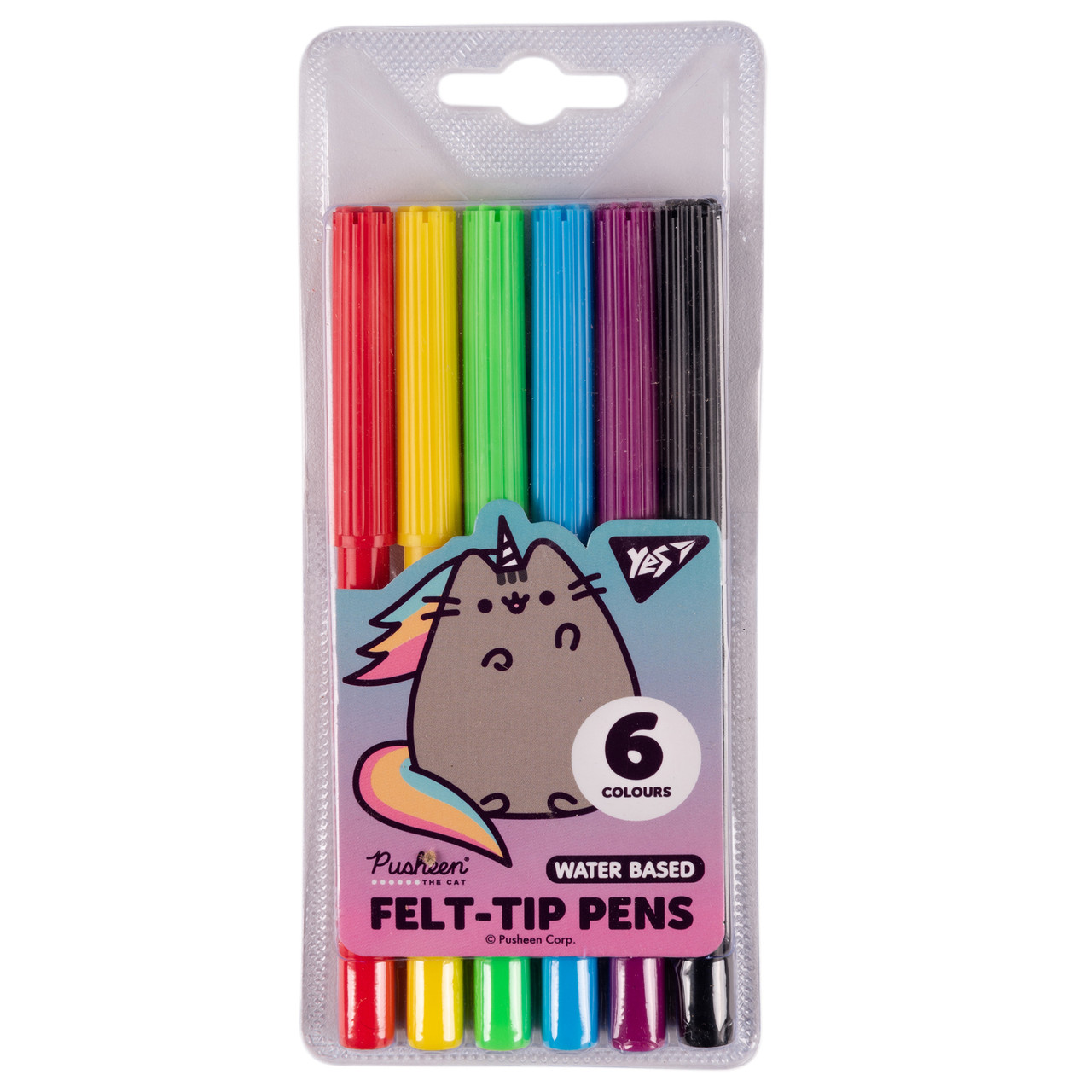 Фломастери Yes 6 кольорів Pusheen rainbow, фото 1