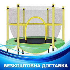 Дитячий батут на пружинах із сіткою (діаметр 150 см) Tilly BT-RJ-0078 Зелений