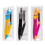 Циркуль Yes у прозорому чохлі з механічним олівцем та запасними грифелями, фото 2