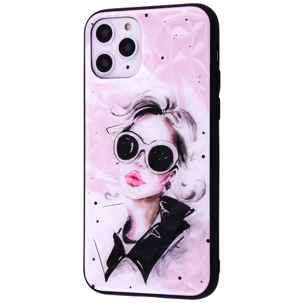 Чохол для Apple Iphone 11 Pro жінка в окулярах. Колір рожевий, фото 1