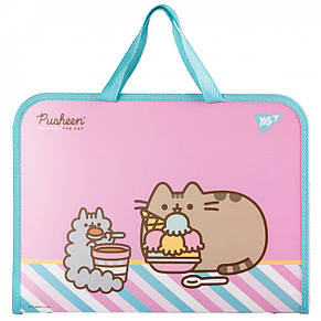 Портфель YES 1відділення FC пластиковий на блискавці Pusheen Stormy 492238, фото 1