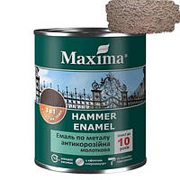 Эмаль молотковая "Maxima" 3-в-1 коричневая темная 2.3кг