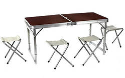 Складаний стіл + 4 стільці Rainberg посилені з регулюванням висоти