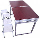 Складаний стіл + 4 стільці Rainberg посилені з регулюванням висоти, фото 2