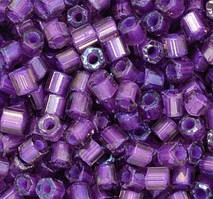 Бісер чеський Preciosa Рубка прозорий з райдужним напиленням 351 / 24012 калібр 10/0 Бузковий Упаковка 5 грам