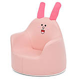 Крісло пуф дитячий меморіформ Bambi M 5721 Rabbit Рожевий зайчик, фото 2