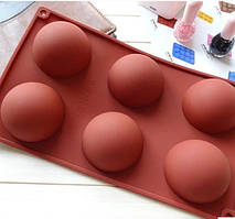 Силіконова форма Півсфера на 6 осередків
