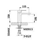 Змішувач для раковини Lidz Dozorca 001 (k35) LDDOZ001CRM45403 Chrome, фото 2