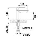Змішувач для раковини Lidz Latwa 001 (k35) LDLAT001CRM45412 Chrome, фото 2