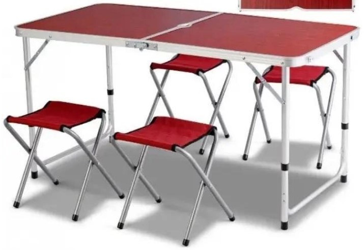 Складаний стіл + 4 стільці DT з регулюванням висоти, фото 1