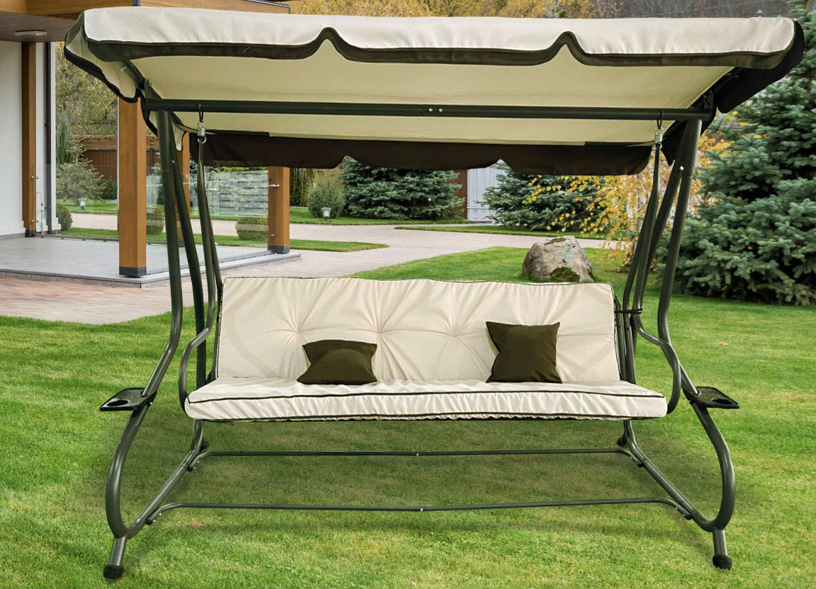 Садова розкладна 4-місна гойдалка Avko Relax Plus Beige ARSC18733