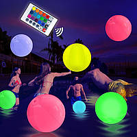 Light up Beach Ball - 16" LED Floating Pool Ball Large Inflatable Pool Toys Adults and Kids 16 Colors Lights