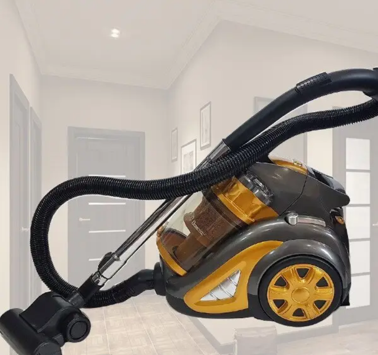 Пилосос для сухого прибирання Domotec 3600Вт без мішка циклонний колбовий для будинку контейнерний жовтий, фото 1