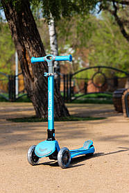 Самокат триколісний Best Scooter Maxi Максі складний, Блакитний 38603