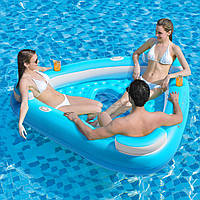 Jasonwell Floating Island Pool Float - Inflatable Lake Floaties Pool Lounger Raft Water Float with Cupholders