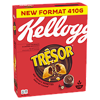Сухий сніданок подушечки з шоколадно-горіховою начинкою Келогс Tresor Kelloggs 410 г