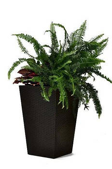 Горщик для квітів пластиковий Keter Rattan Planter M 55.4 L 228974 графіт