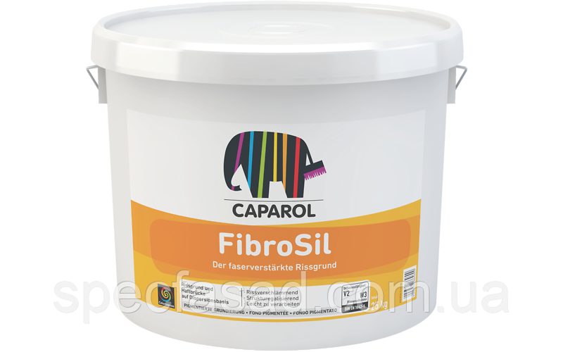 Грунт-фарба посилена фіброволокном армуюча тріщини Caparol Fibrosil 25 кг