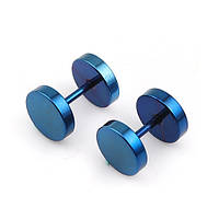 Серьги Finding Гвоздики двусторонние круглые нержавеющая сталь Синий металлизированный 8 мм x 10 мм