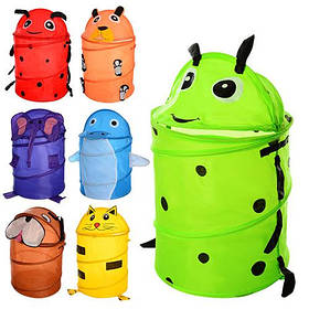 Кошик для іграшок, тварина, d=37см, l=47/57см, кришка липуч, 7вид, пак. 39*39*2см (50 шт.)