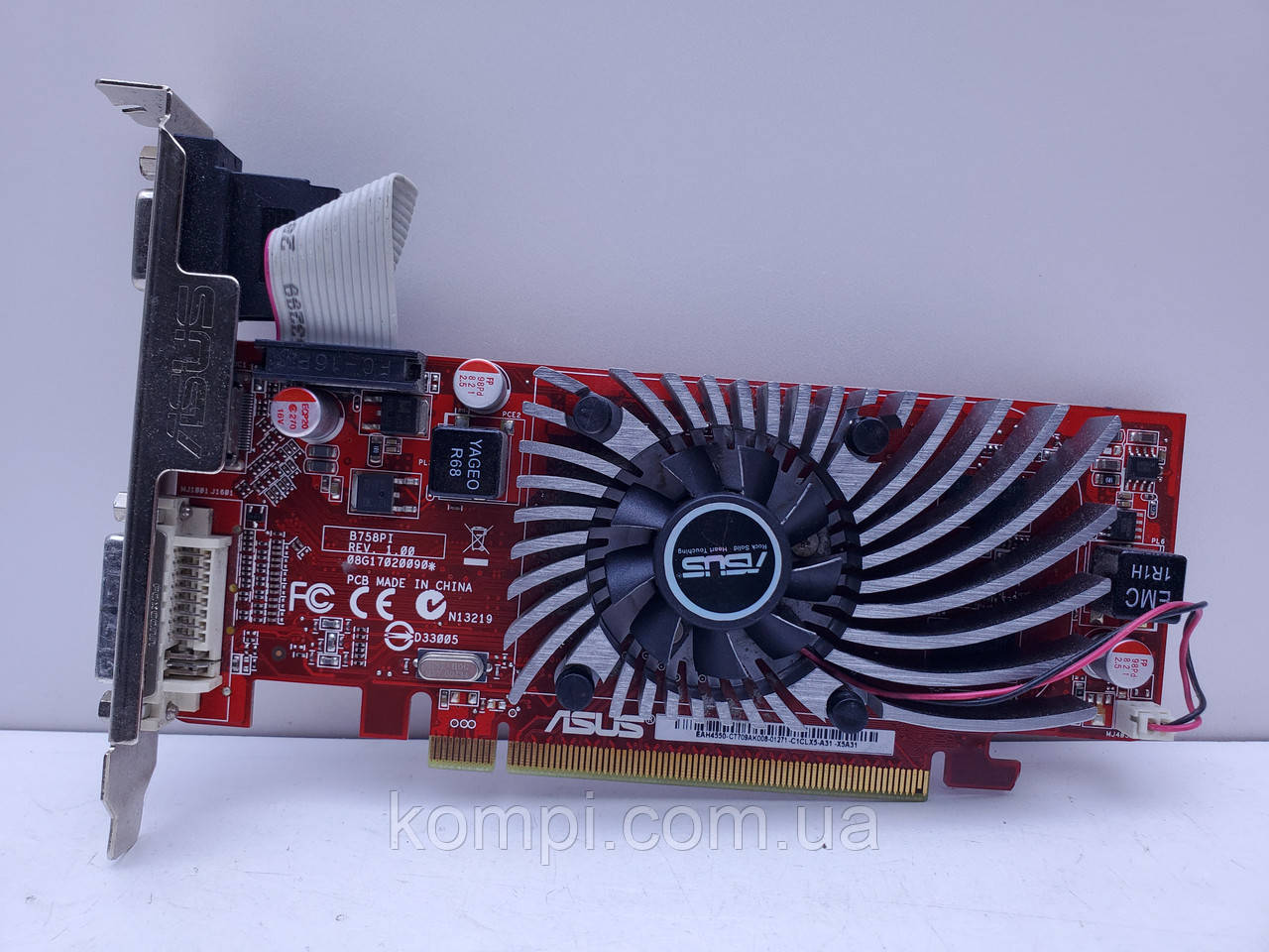 Видеокарта ASUS Radeon HD 4550 512mb (GDDR3,64 Bit,PCI-Ex,Б/у) - фото 1 - id-p2179629369