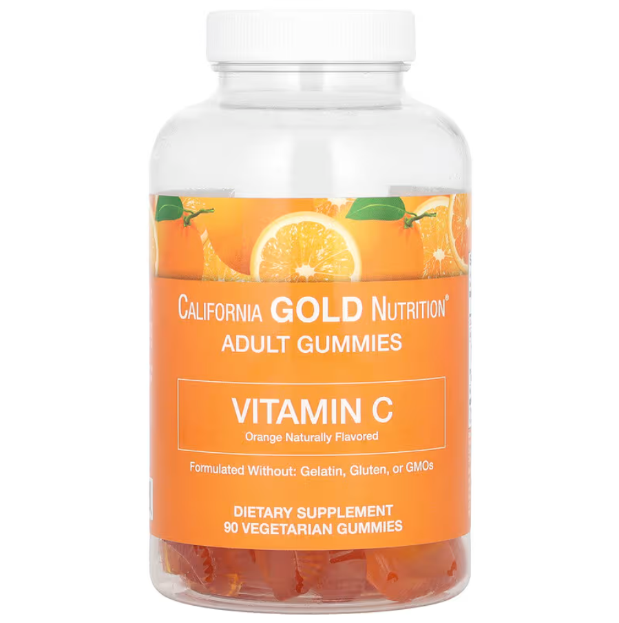 Vitamin C Gummies Natural Orange Flavor California Gold Nutrition 90 жувальних таблеток