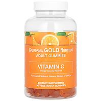 Vitamin C Gummies Natural Orange Flavor California Gold Nutrition 90 жувальних таблеток