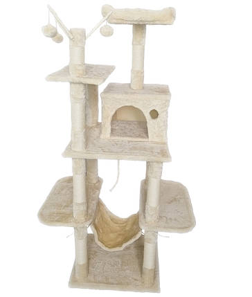 Кігтеточка, будиночок, дряпка для кішок Avko CatTree 1063 Beige, фото 2